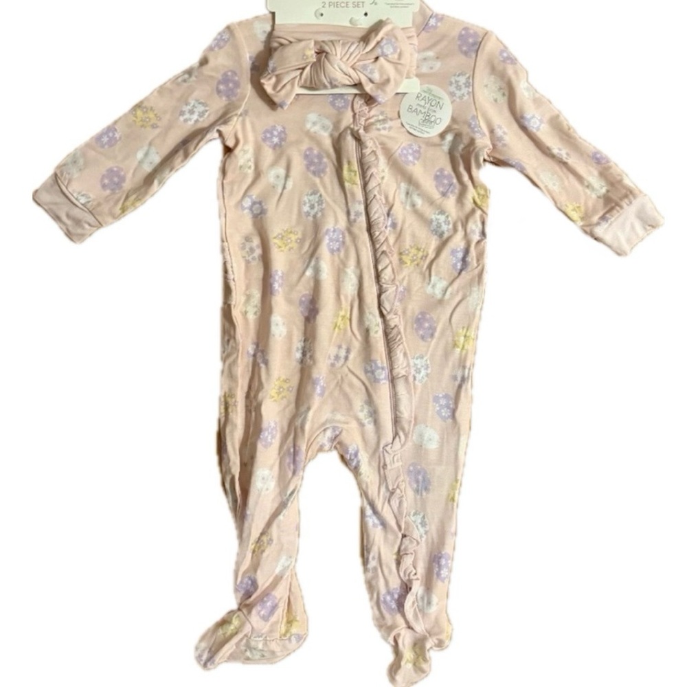 Milkberry Premium Bamboo SUPER SOFT Baby Girl Easter Egg Footed 1 Piece